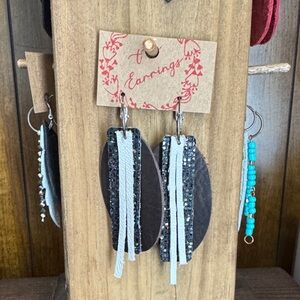 Black and Silver Dangle Earrings